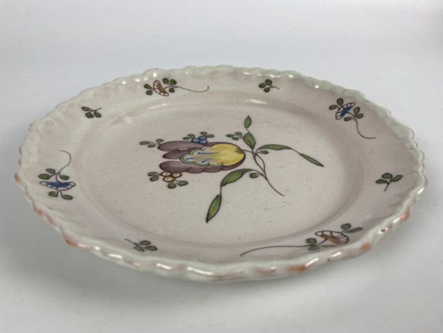 ASSIETTE FAIENCE XVIII BORDEAUX TULIPE