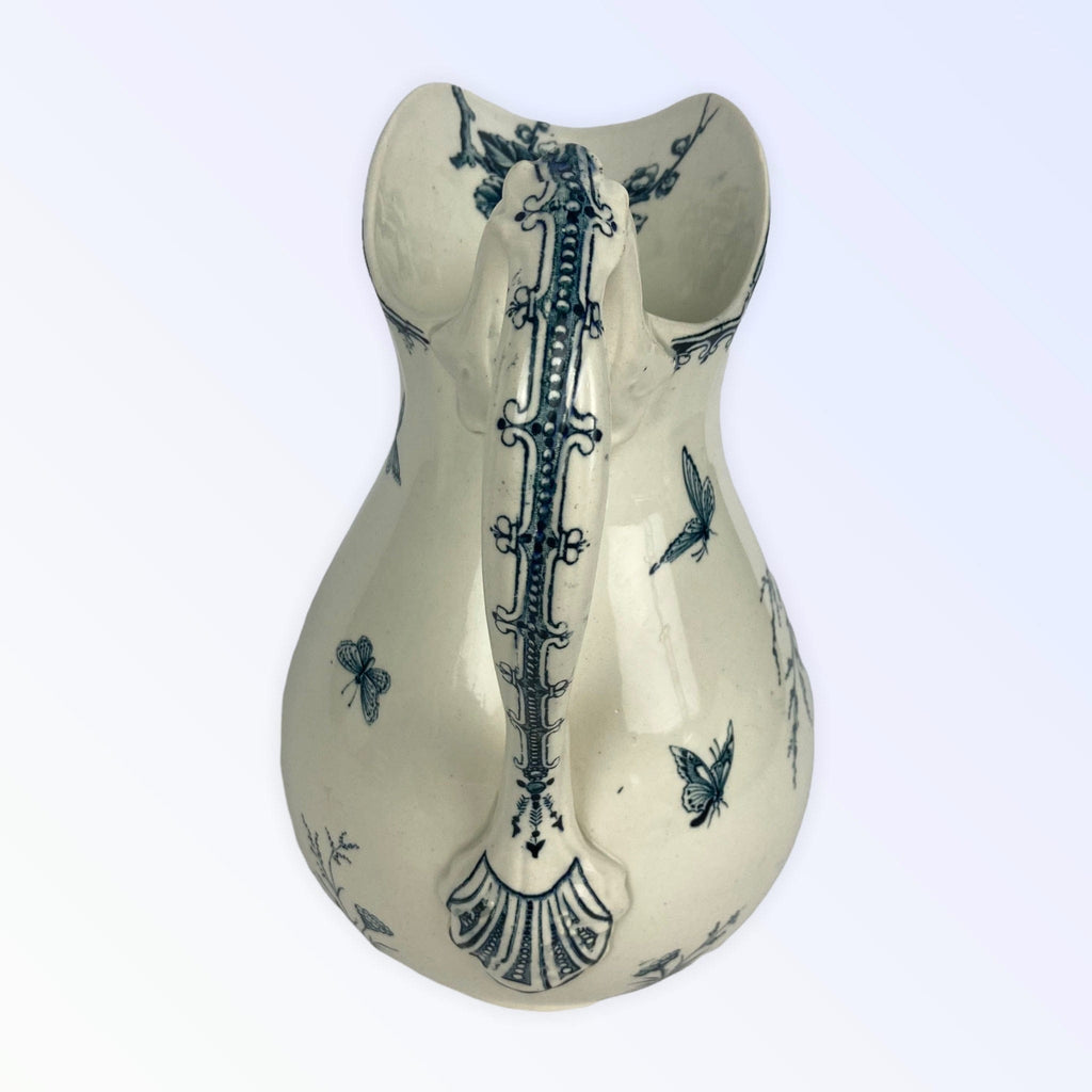 Ancien broc bassin faïence toilette Lunéville Keller & Guerain Mésanges