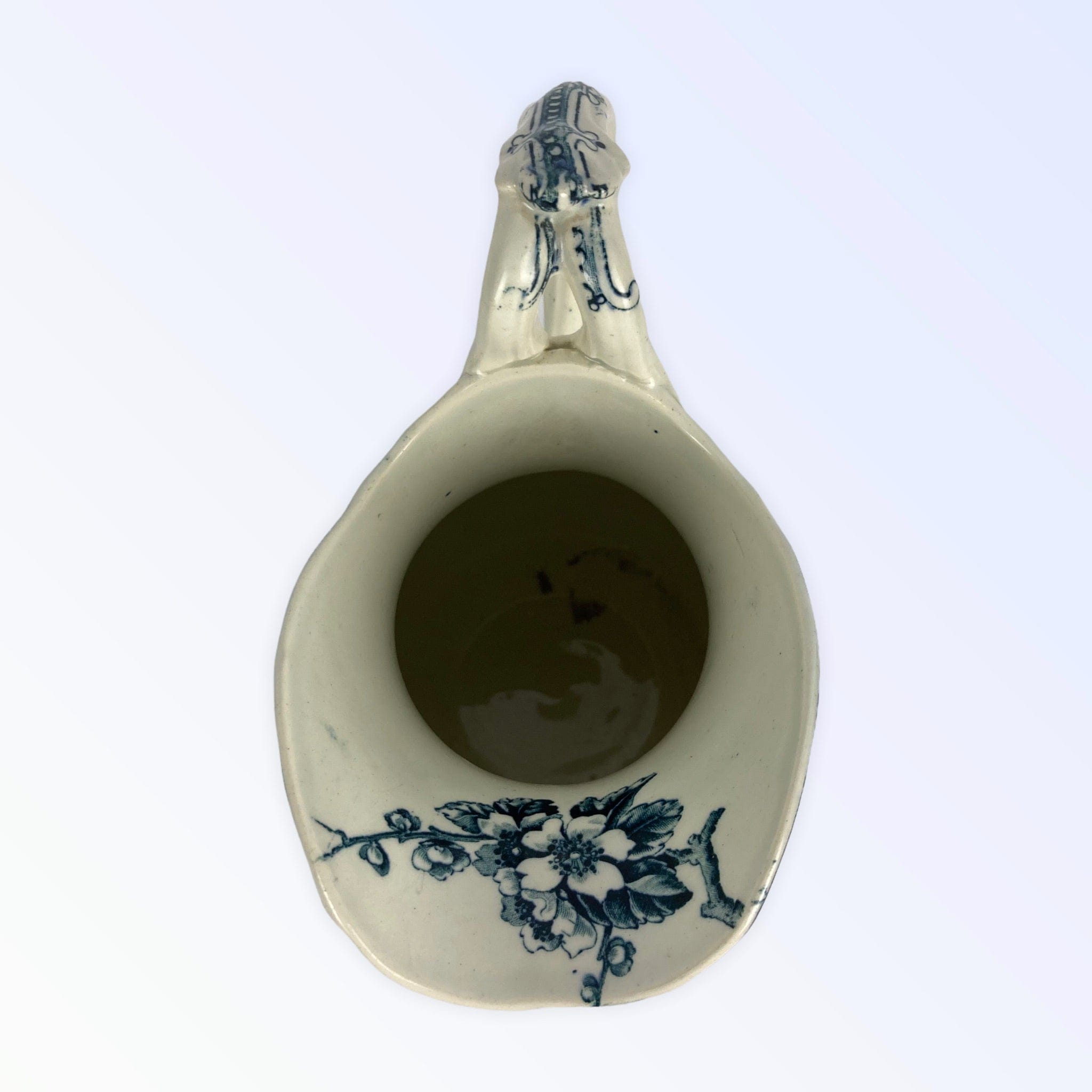 Ancien broc bassin faïence toilette Lunéville Keller & Guerain Mésanges