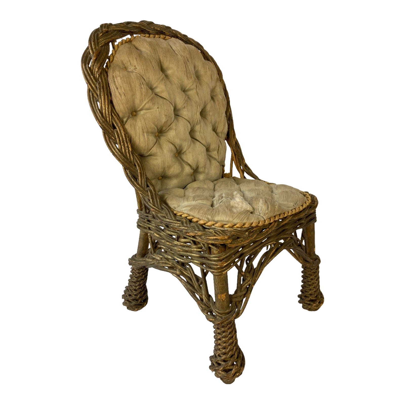 Ancien fauteuil chaise poupée porcelaine Jumeau Steiner
