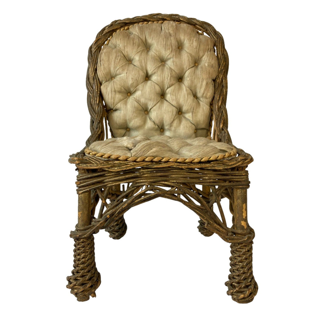 Ancien fauteuil chaise poupée porcelaine Jumeau Steiner