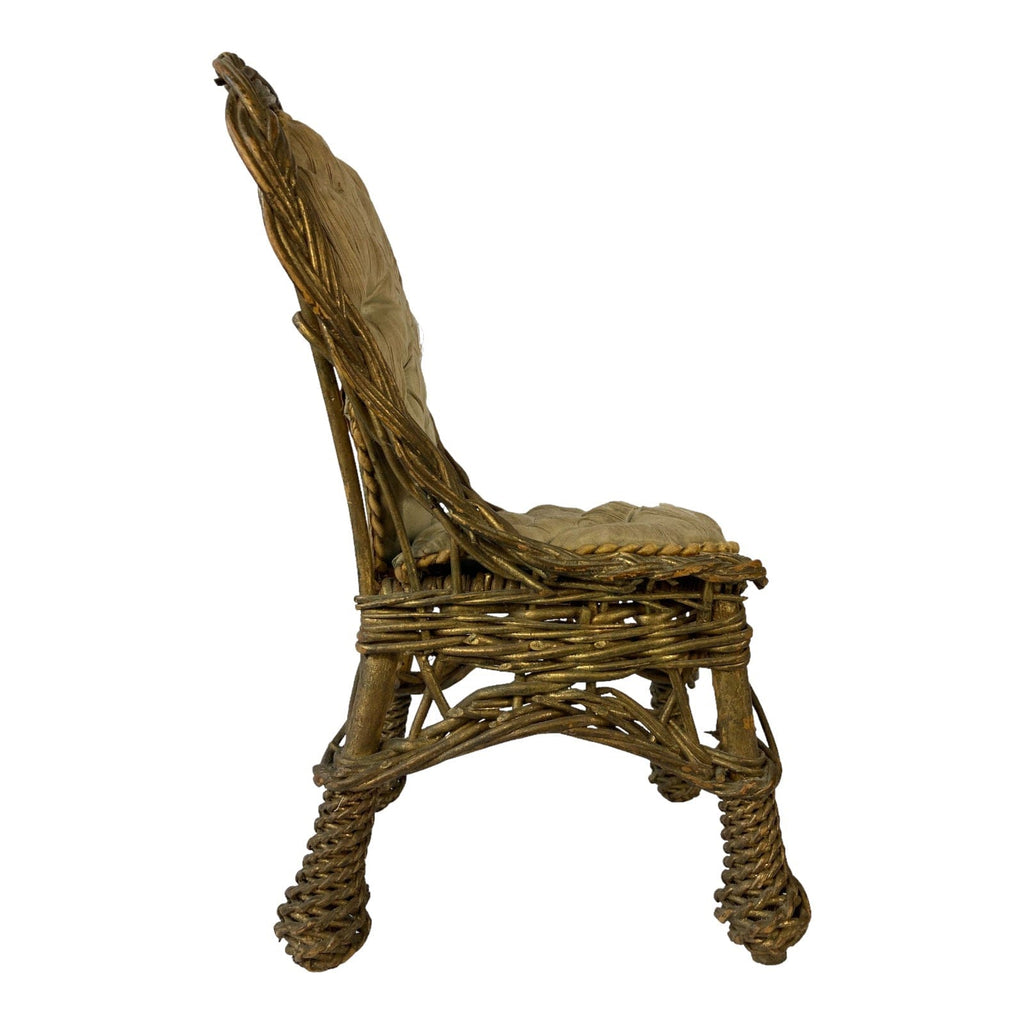 Ancien fauteuil chaise poupée porcelaine Jumeau Steiner