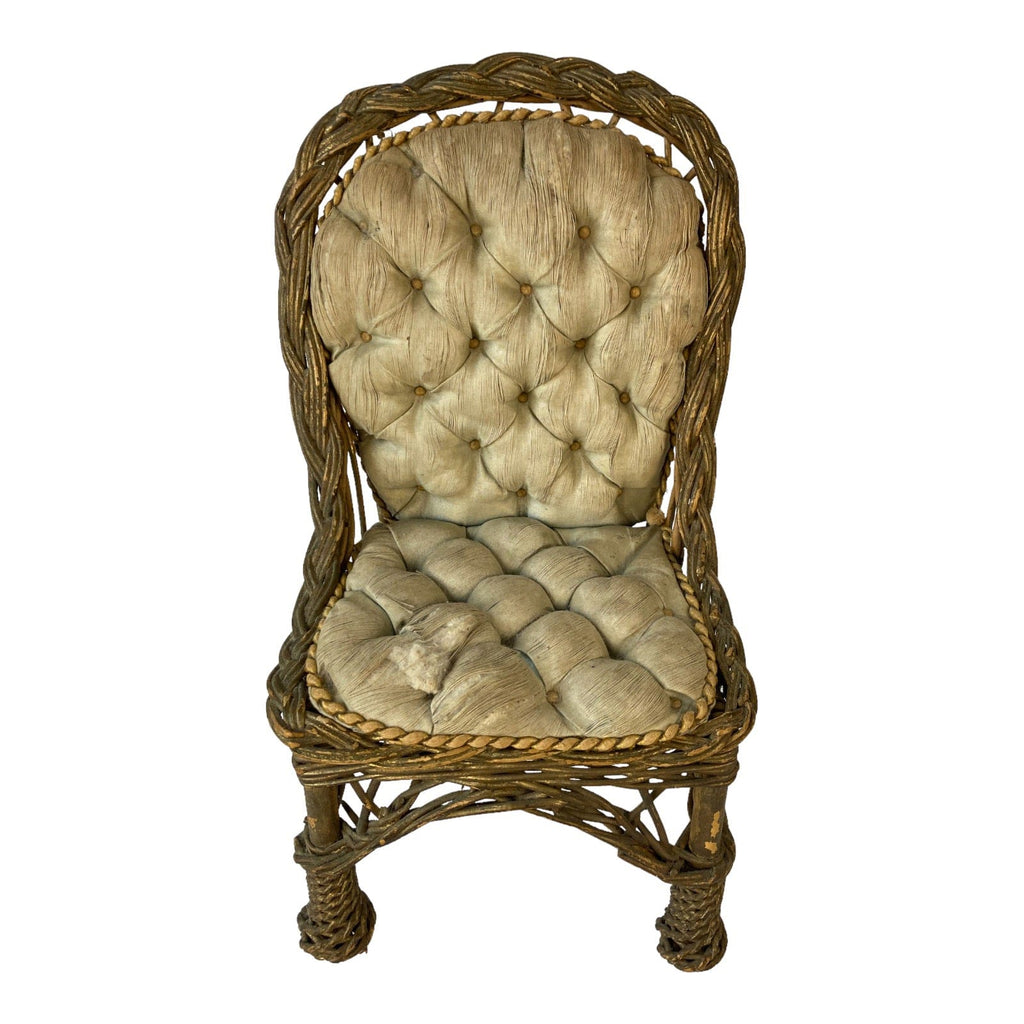 Ancien fauteuil chaise poupée porcelaine Jumeau Steiner