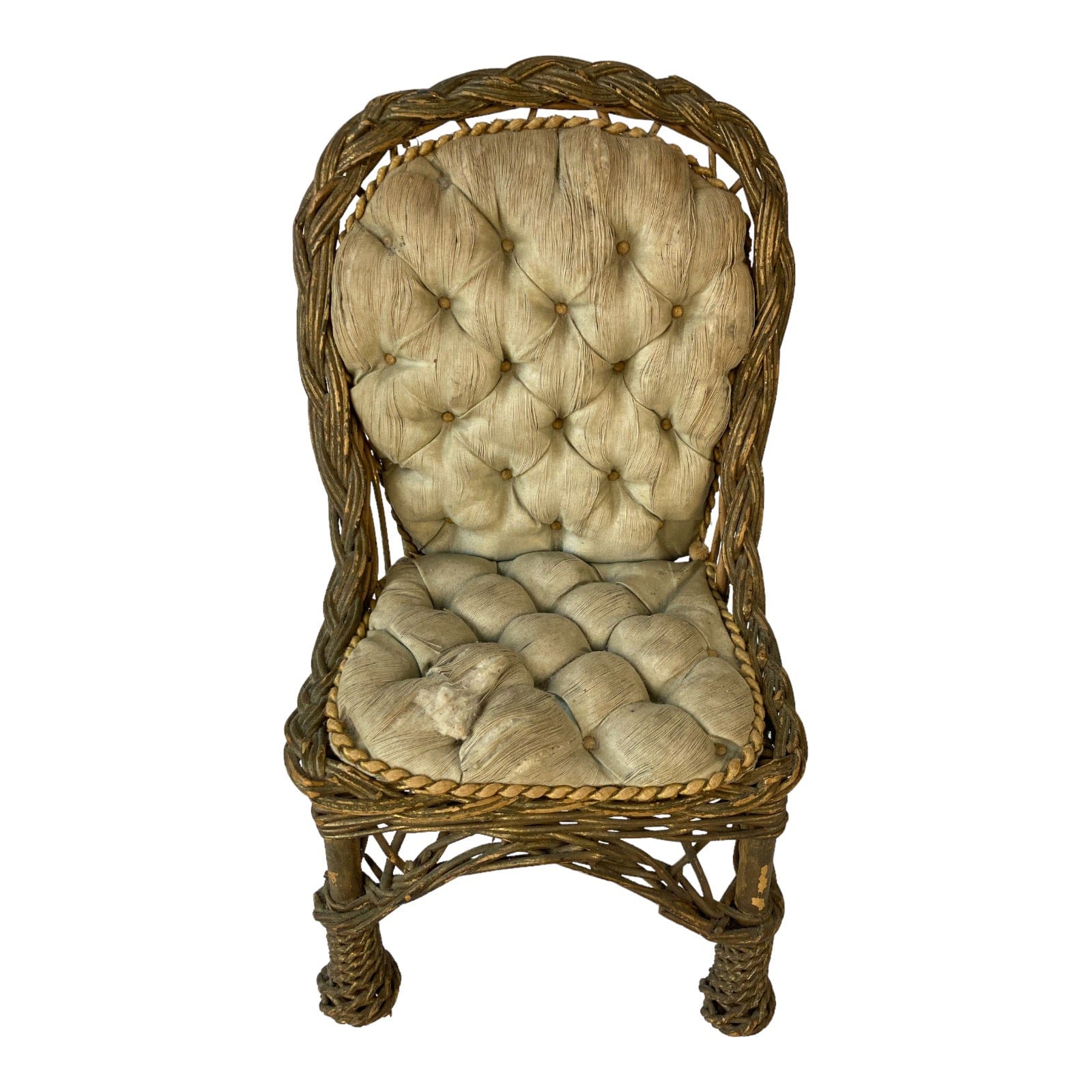 Ancien fauteuil chaise poupée porcelaine Jumeau Steiner