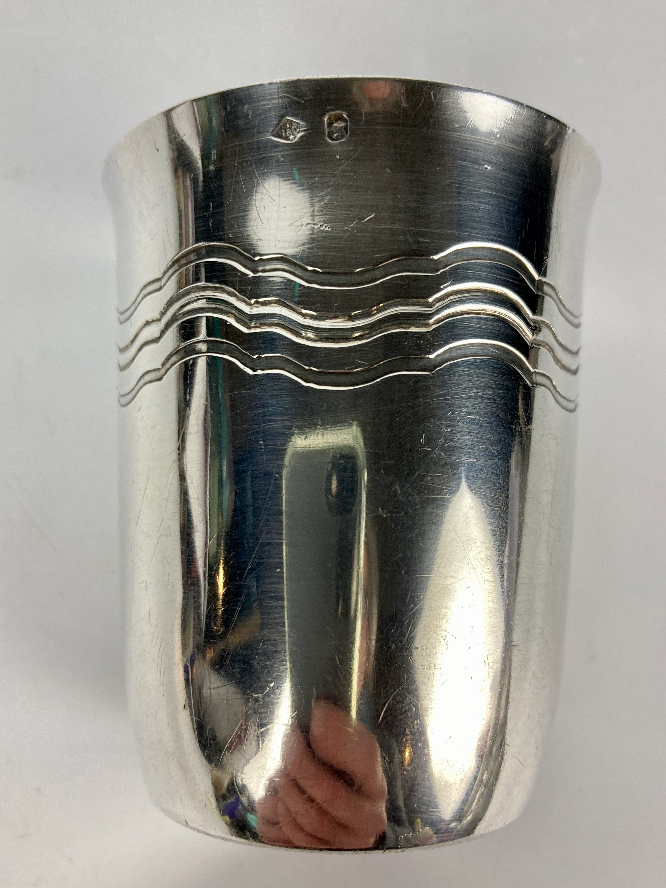 Ancienne timbale art-déco argent massif minerve  Hénin & cie