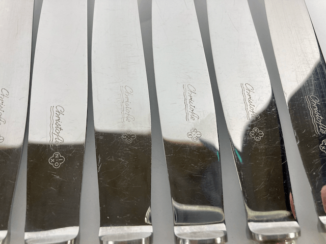 Maison Christofle 12 Large Knives Villeroy model + Box