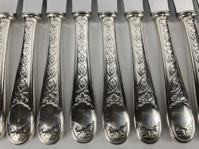 Maison Christofle 12 Large Knives Villeroy model + Box