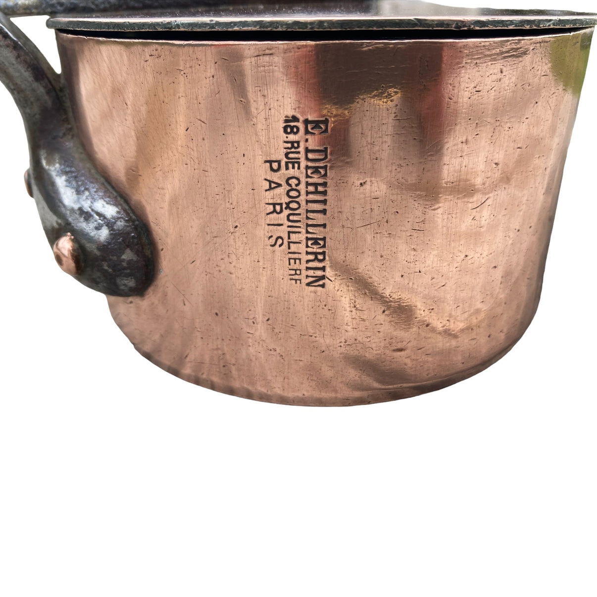 Dehillerin Paris ancienne casserole cuivre avec couvercle ANTIQUITES