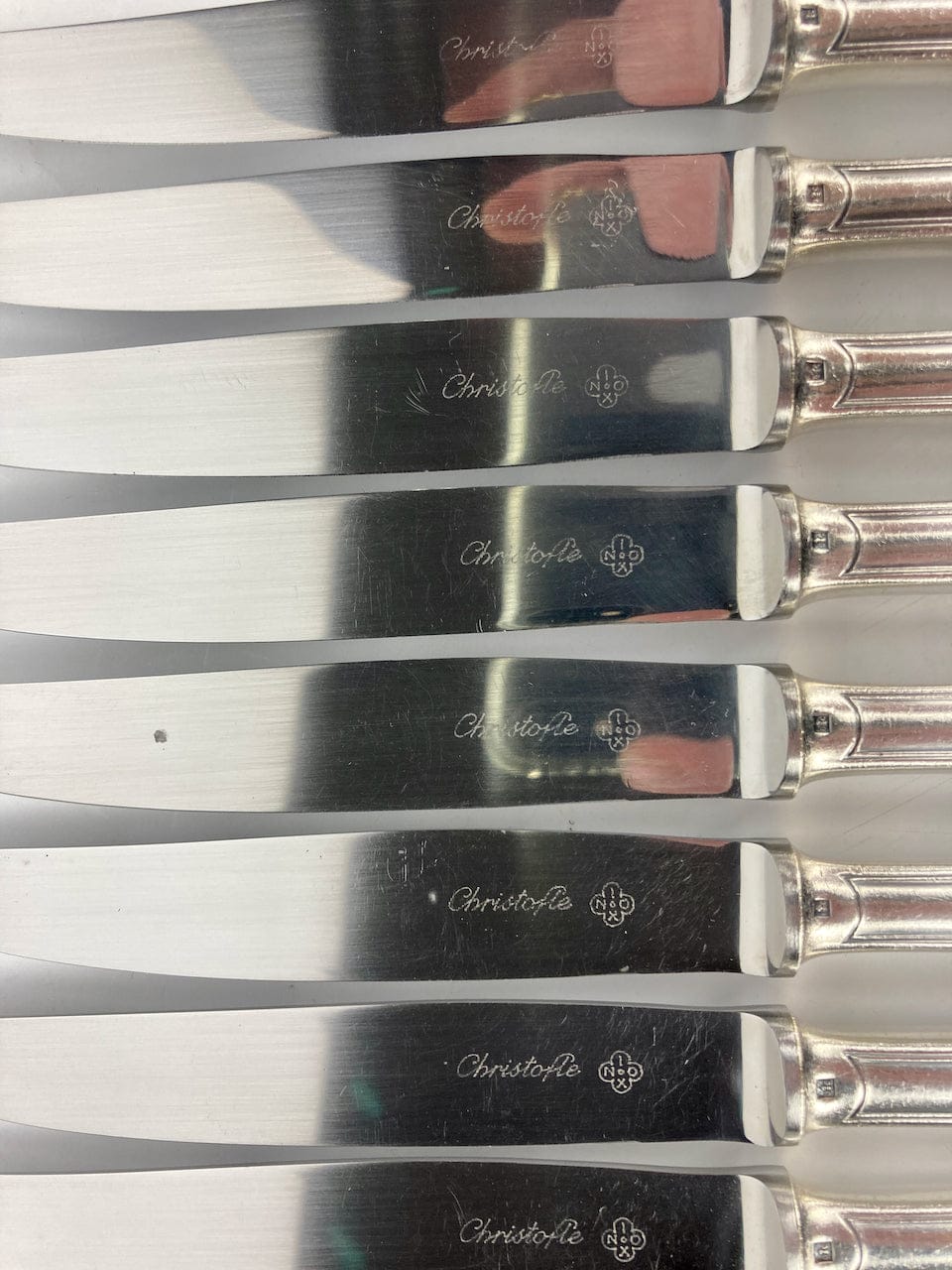 Maison Christofle Coquille Marot  12 Couteaux à Entremets