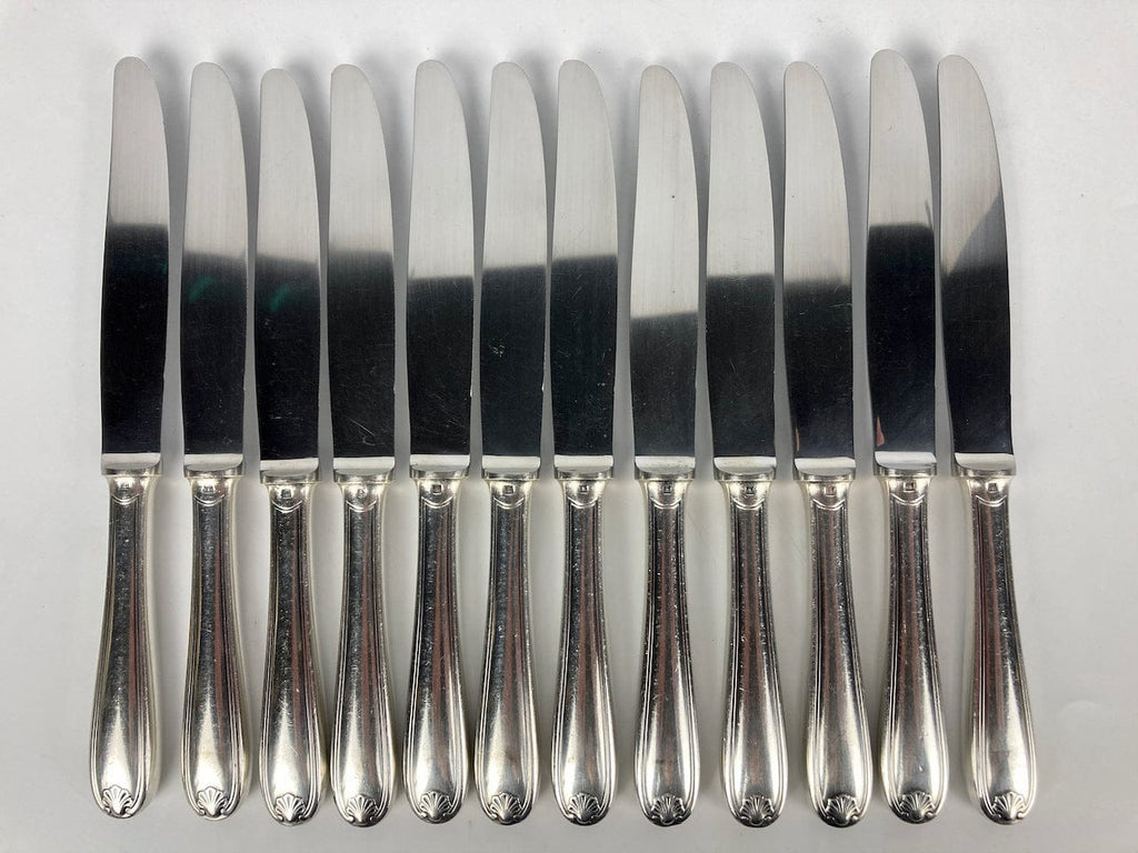 Maison Christofle Coquille Marot  12 Couteaux à Entremets