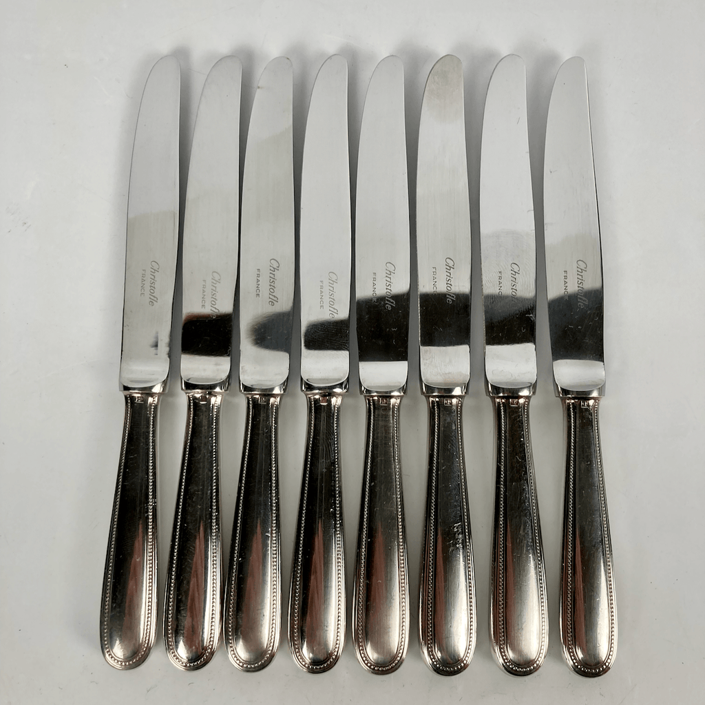 Maison Christofle 8 couteaux à entremets perles