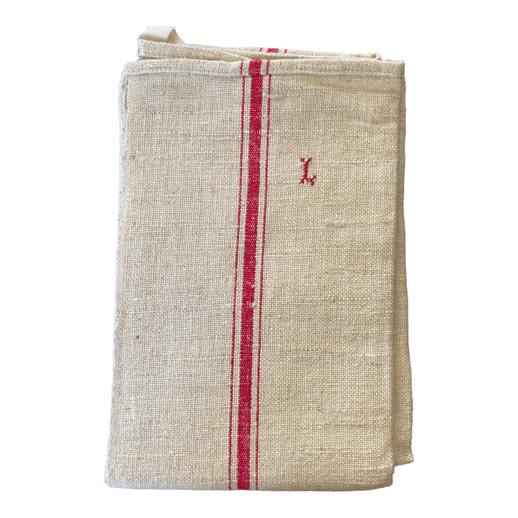 Torchon ancien en chanvre naturel