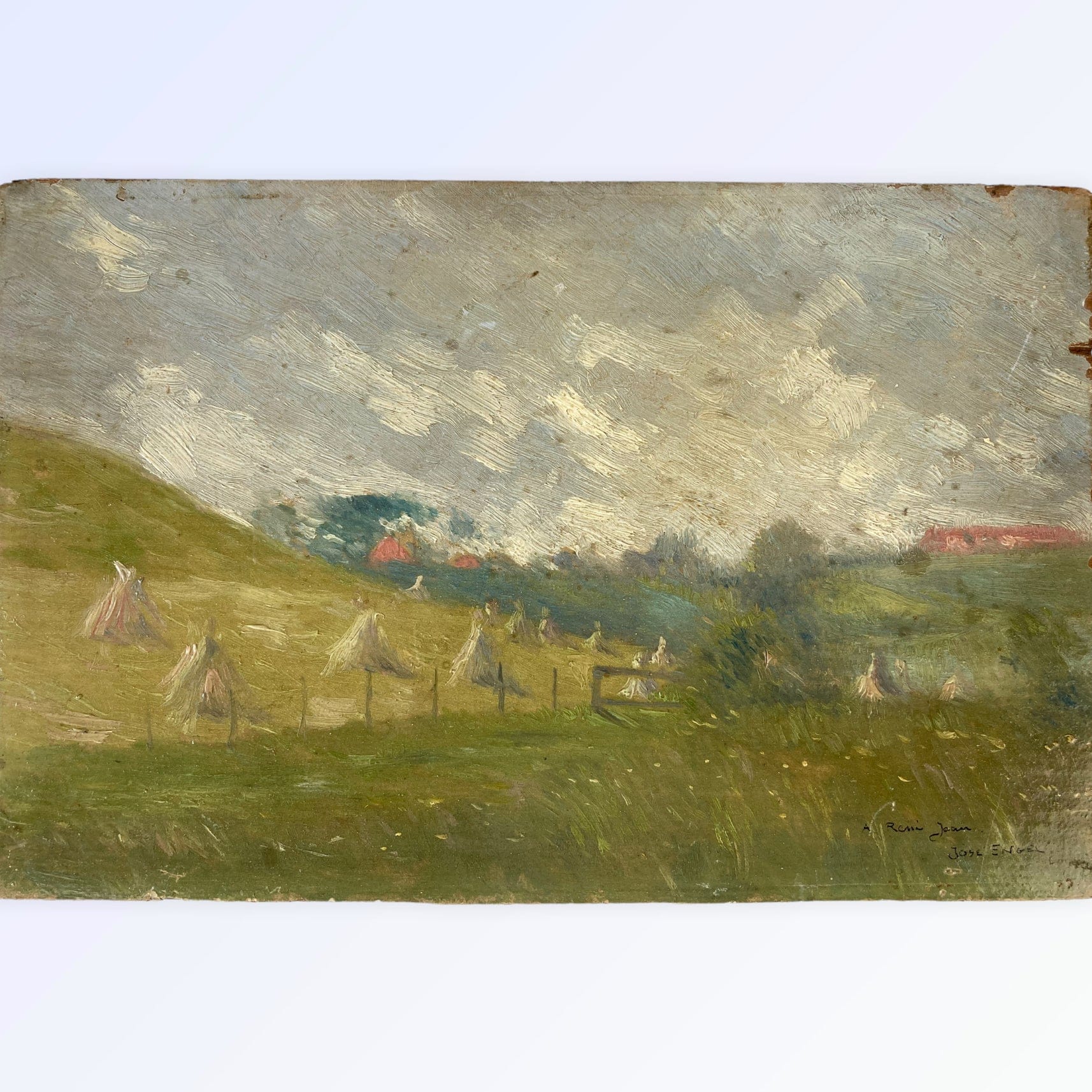 José Engel "Les meules" huile sur panneau