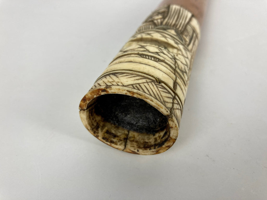 Maison wilson paris ancien pommeau de parapluie os sculpté japon