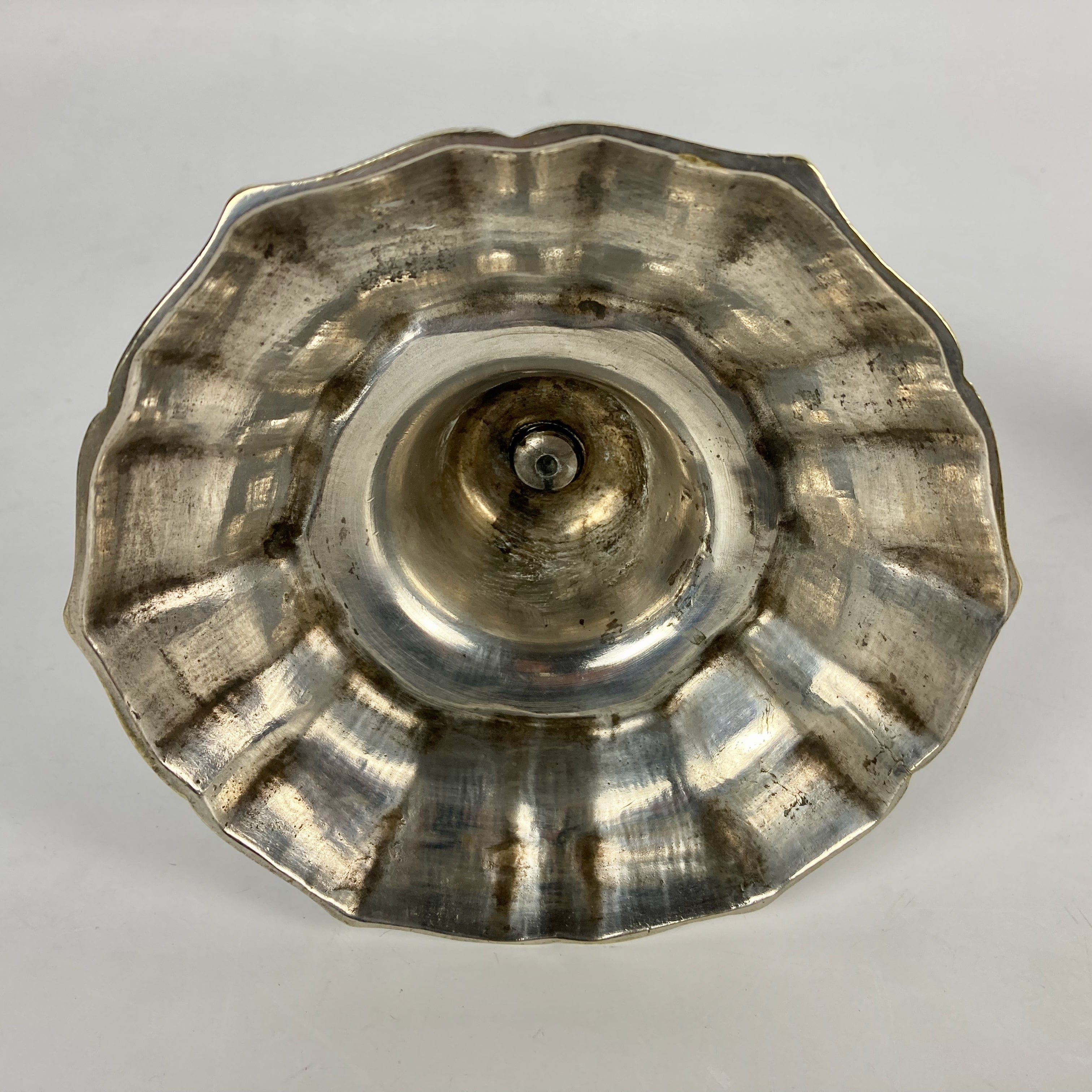 Paire de bougeoirs régence xviii ème bronze argenté