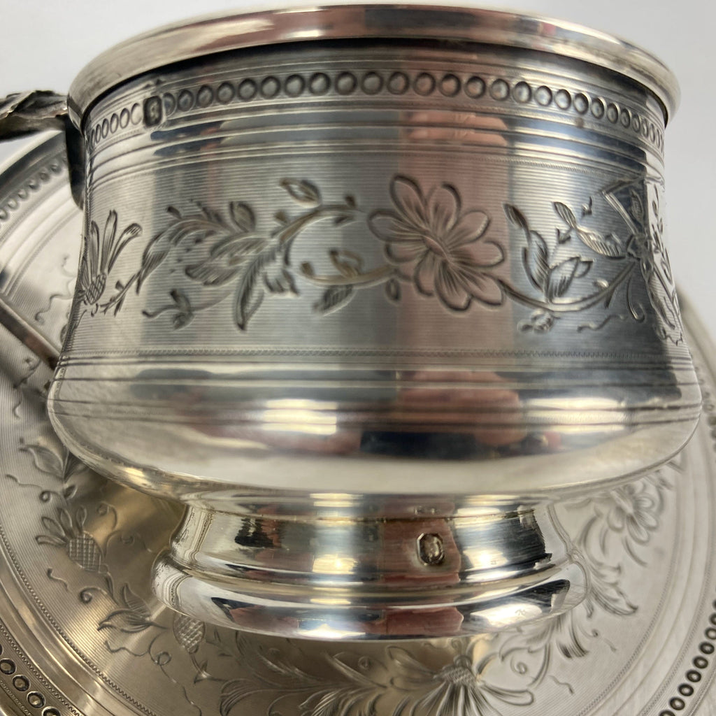 Tasse à thé argent massif vermeil fin XIX