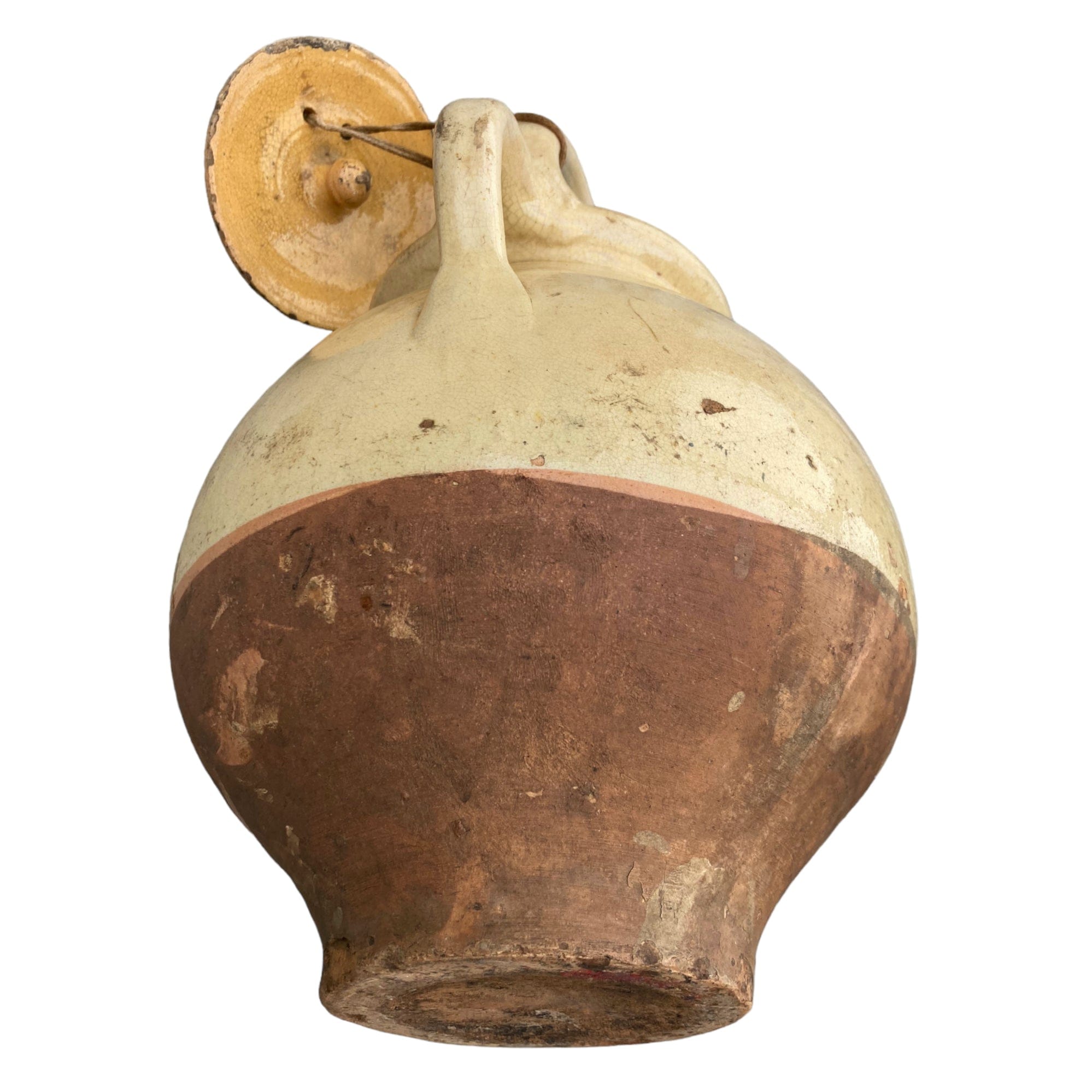 ancienne gargoulette en terre cuite vernissée