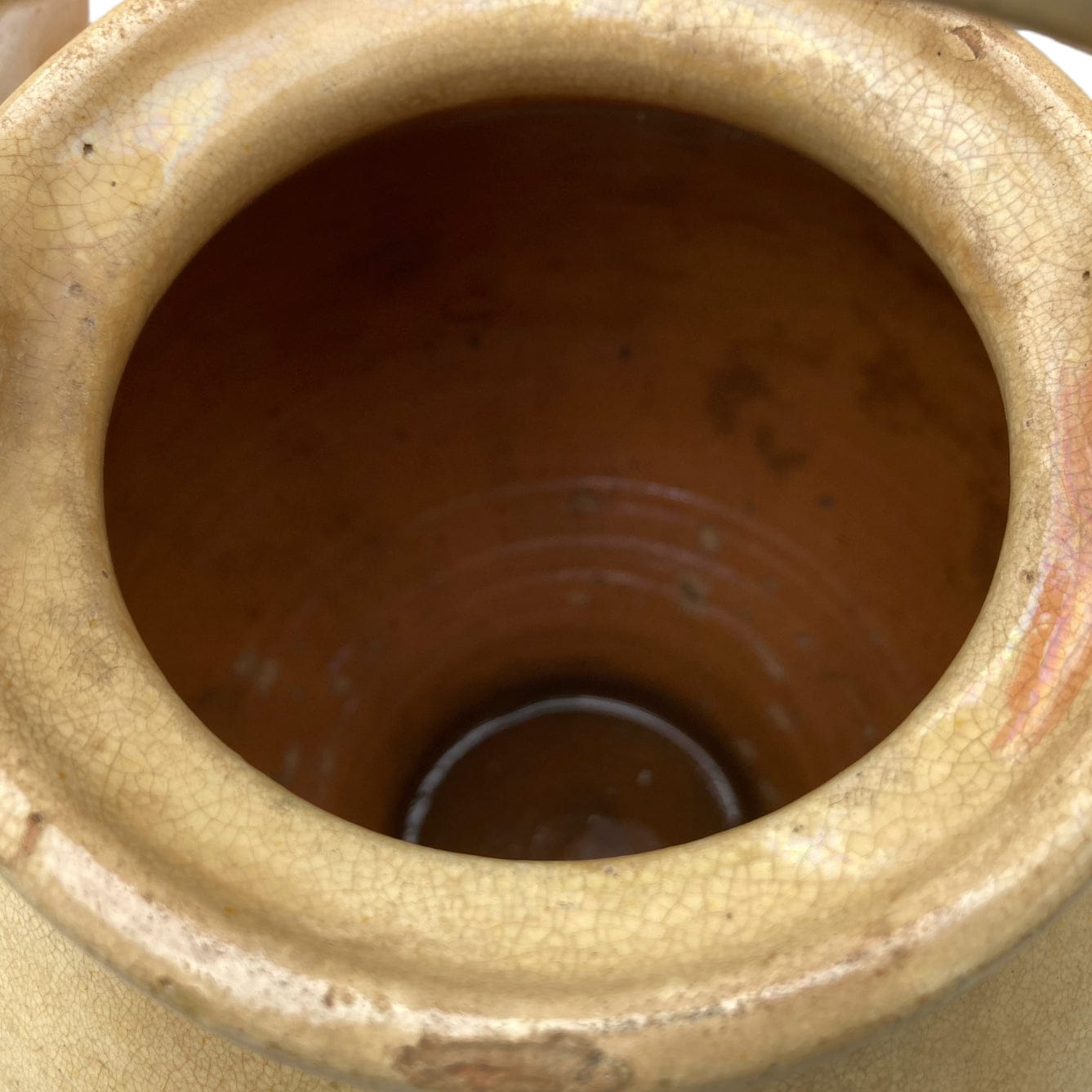 ancienne gargoulette en terre cuite vernissée