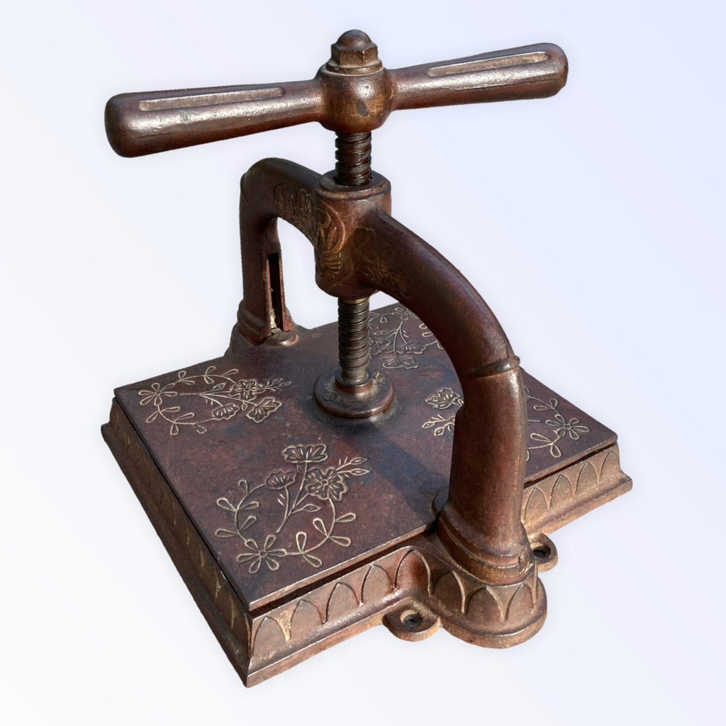 Ancienne presse à relier fonte XIXe