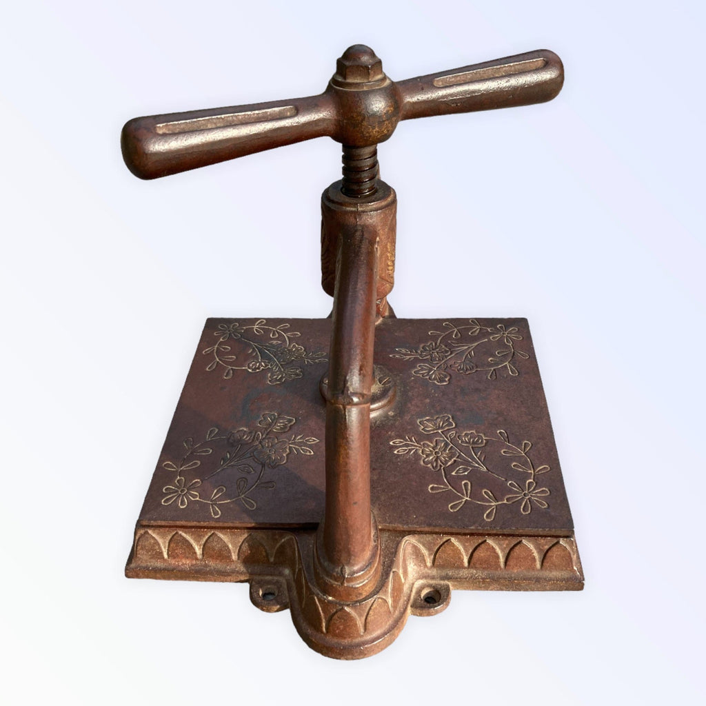 Ancienne presse à relier fonte XIXe