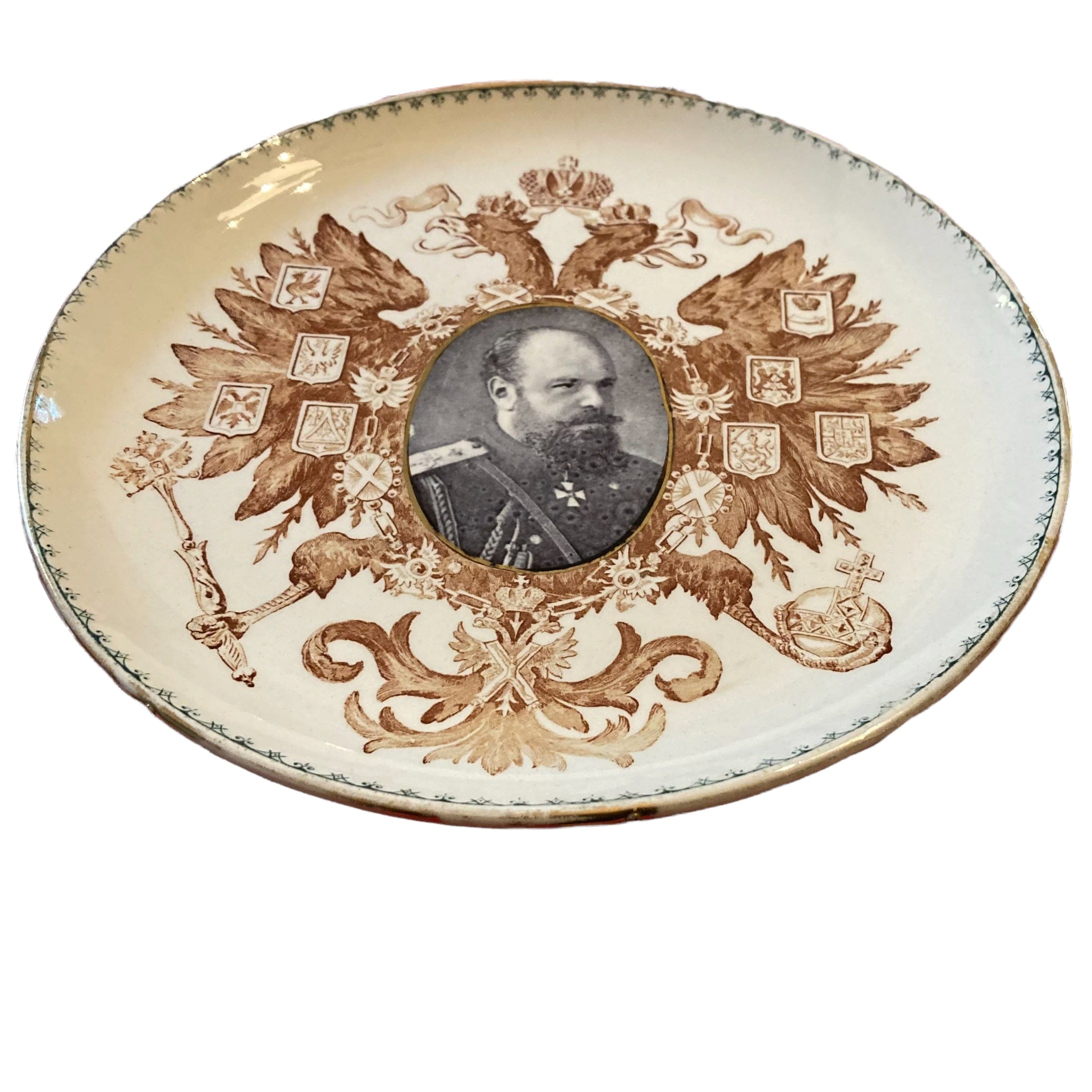 Assiette Tsar Alexandre III Alliance Franco Russe 1894 Creil & Monterau
