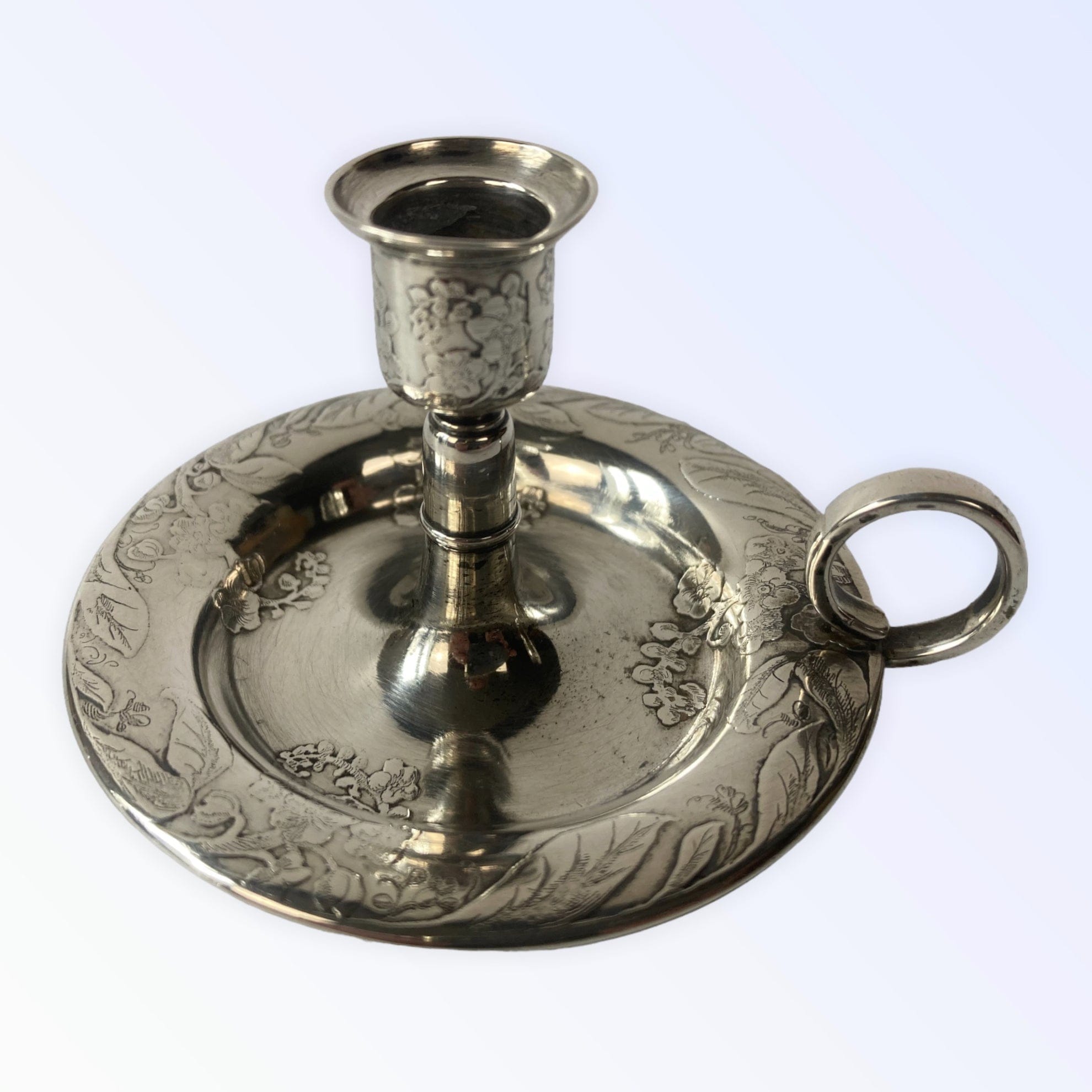 Tiffany and co ancien bougeoir à main argent massif Art nouveau Japonisant