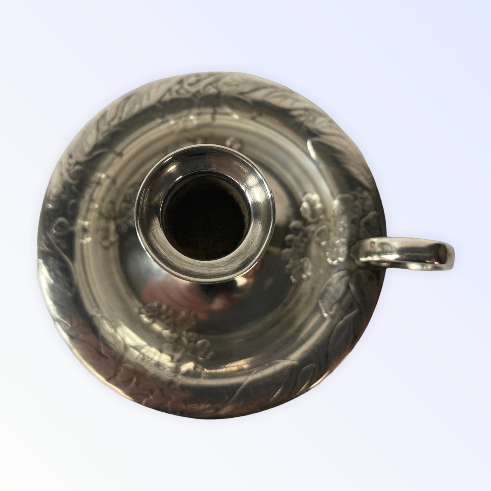 Tiffany and co ancien bougeoir à main argent massif Art nouveau Japonisant