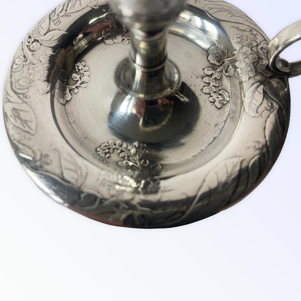 Tiffany and co ancien bougeoir à main argent massif Art nouveau Japonisant