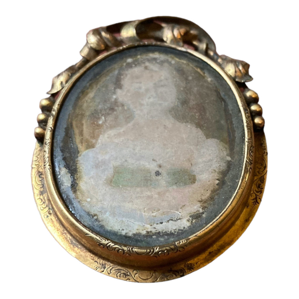 Broche daguerréotype XIXe. portrait enfant
