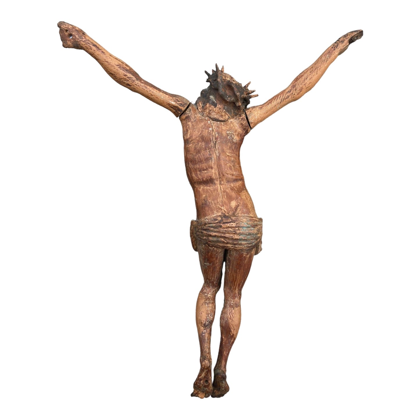 Grand Christ ancien en bois sculpté