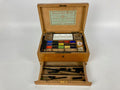 Ancien coffret de campagne voyage aquarelle 1900 boite aquarelliste