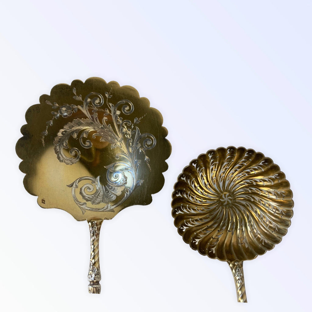 Anciens couverts à fraises argent vermeillé M.O Leneuf Victor