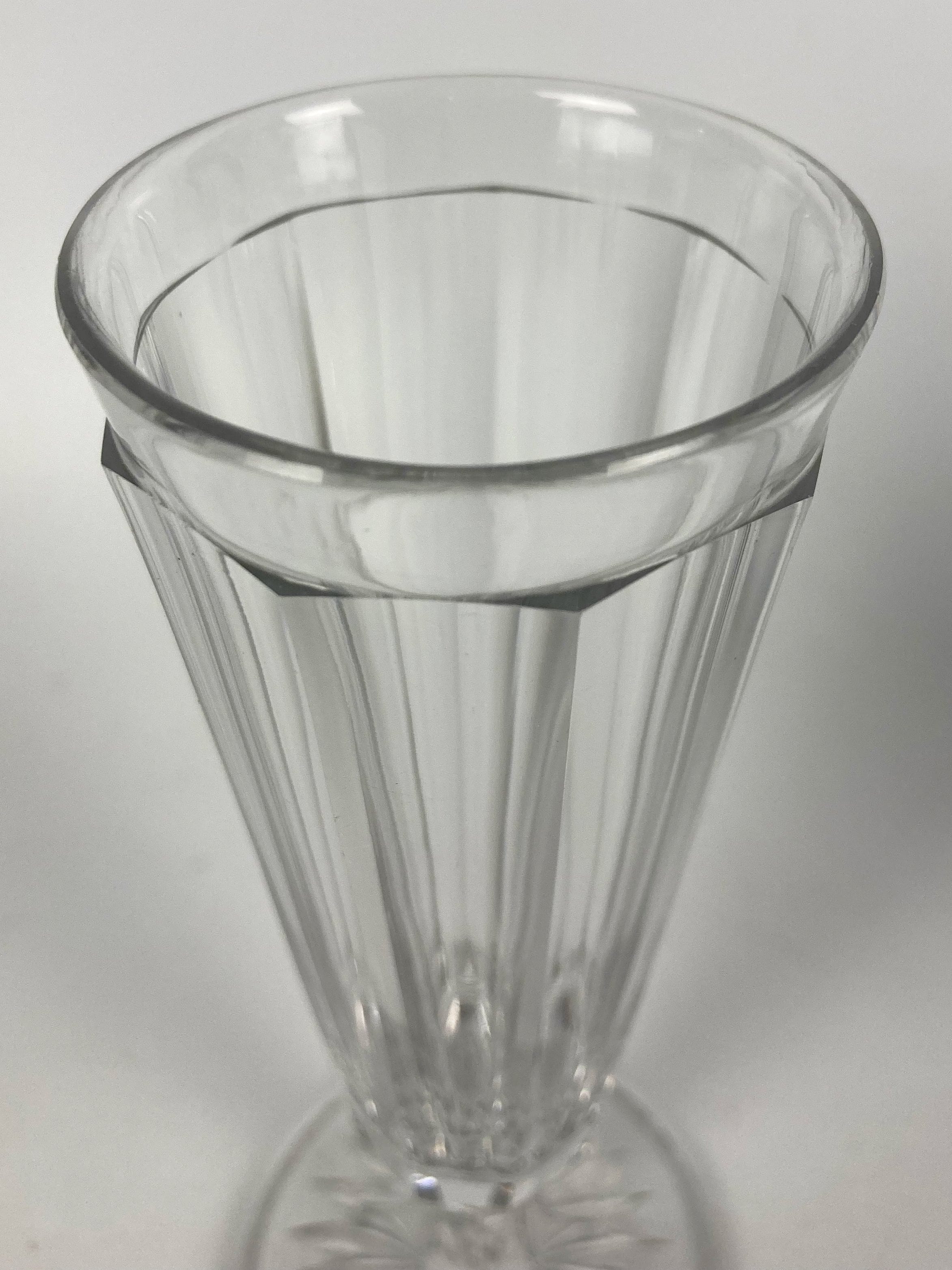 4 flutes à champagne en cristal à côtes plates XIX baccarat saint louis