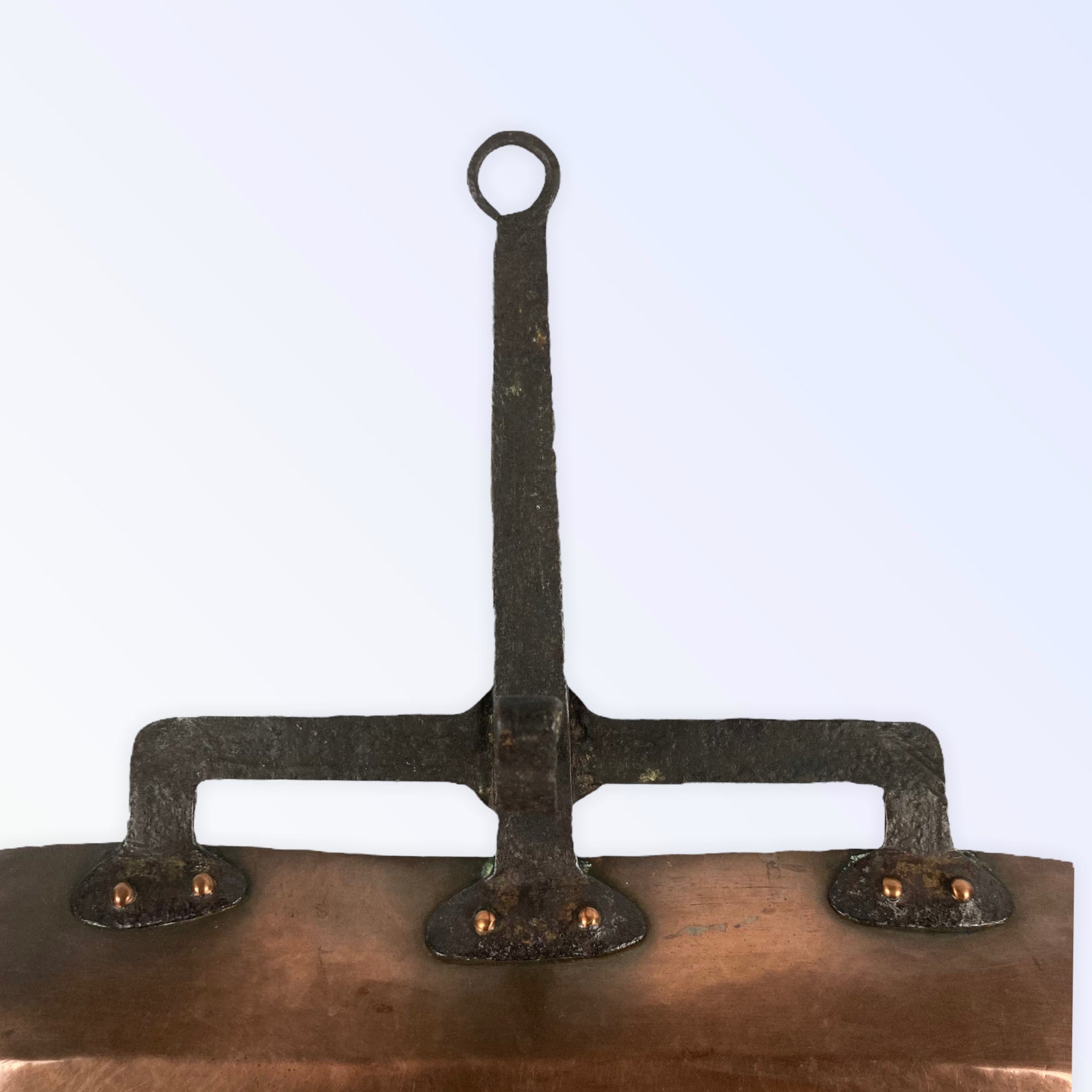 Ancien large lèchefrite cuivre étamé XVIII XIXème