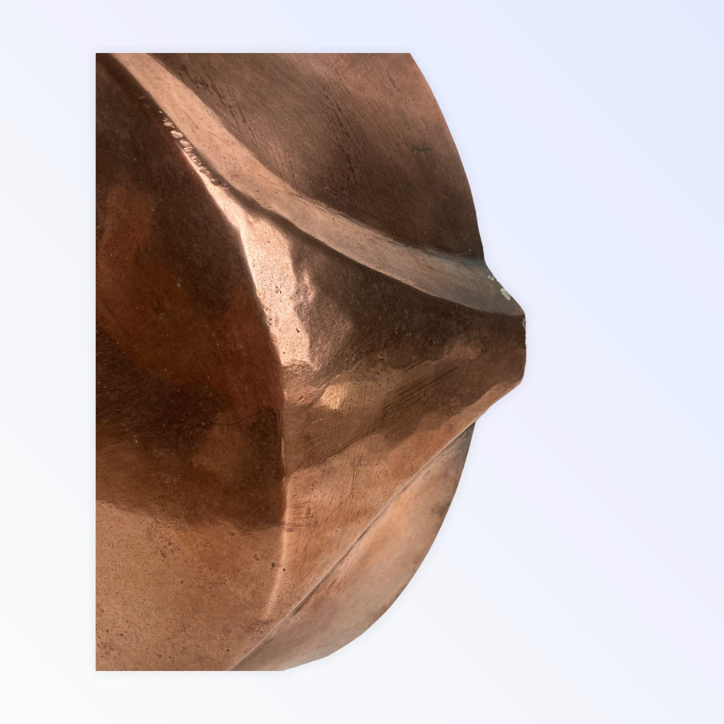 Ancien large lèchefrite cuivre étamé XVIII XIXème