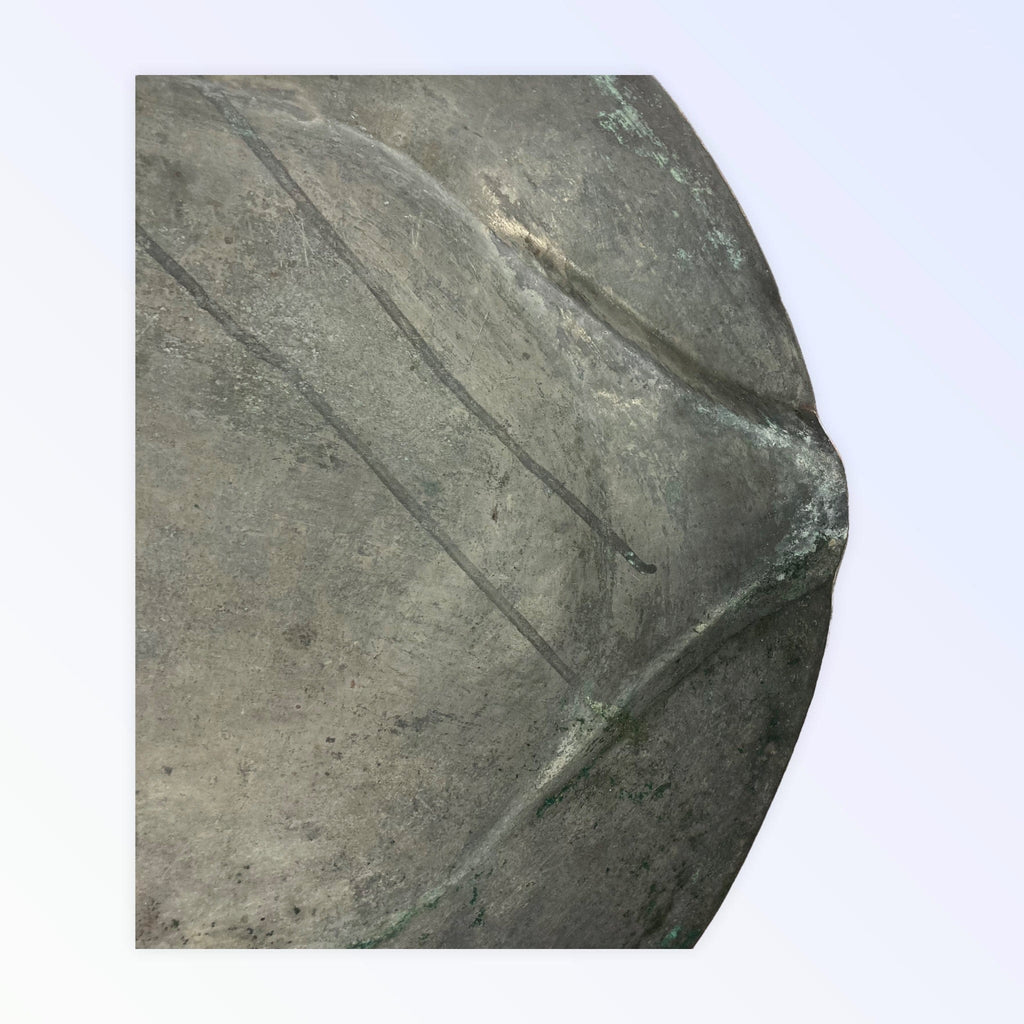 Ancien large lèchefrite cuivre étamé XVIII XIXème