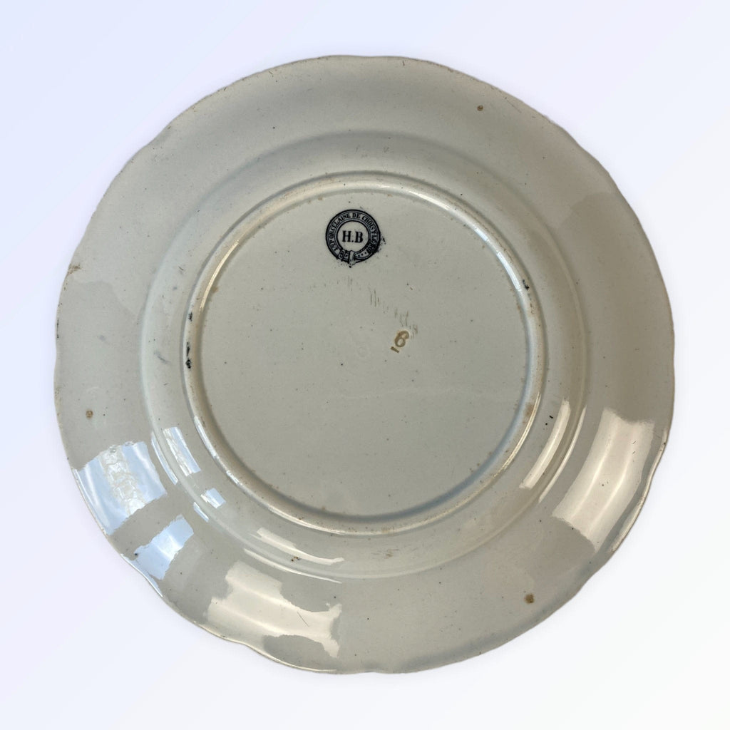 8 assiettes les "Souverains d' Europe" Choisy le Roi XIXe.