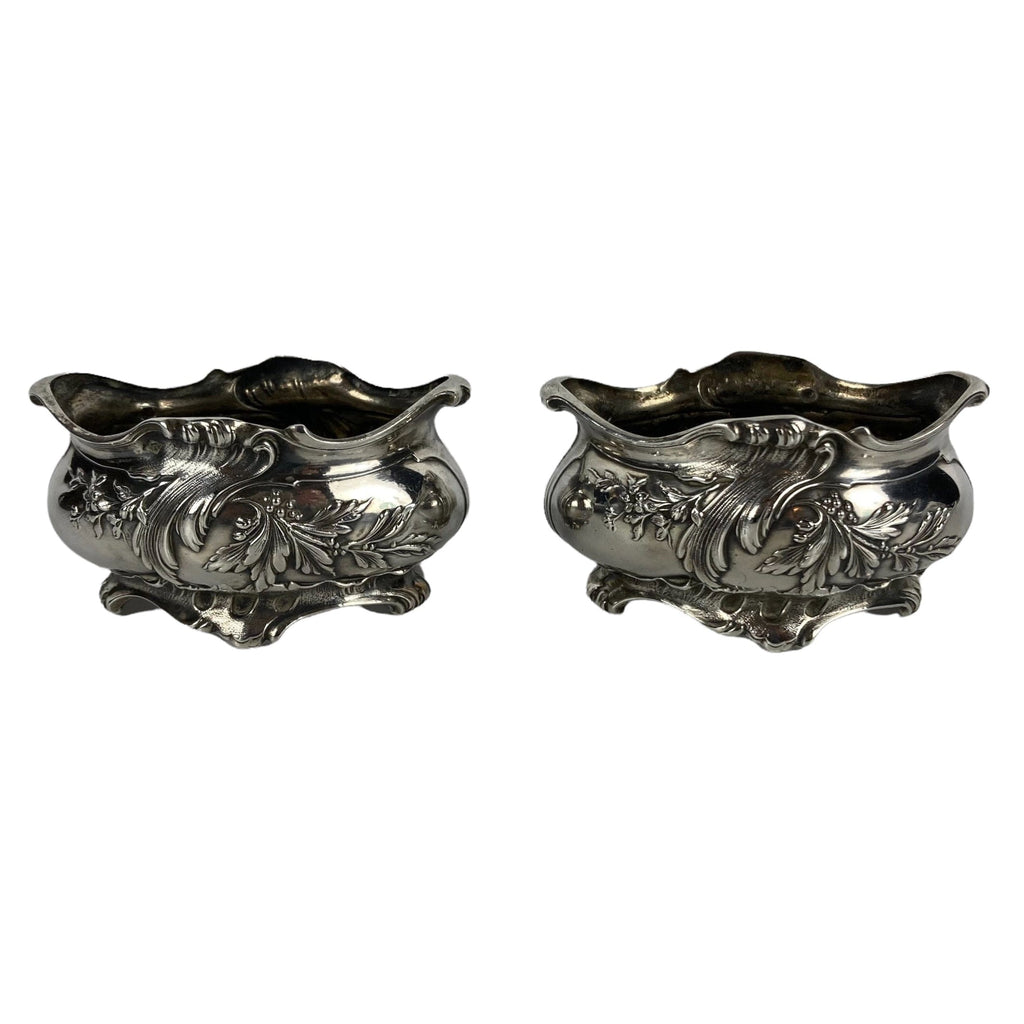 Paire de salerons argent massif fin XIXe.