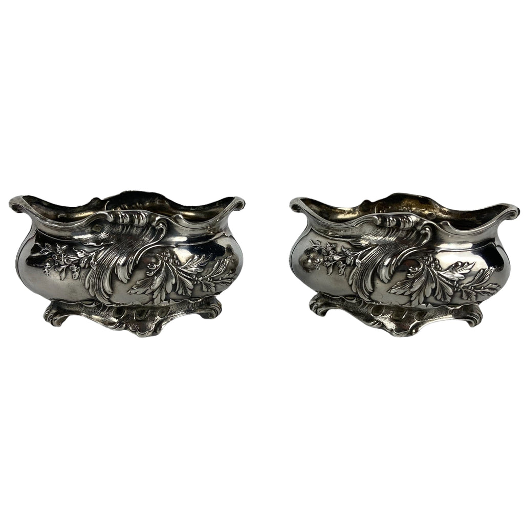 Paire de salerons argent massif fin XIXe.