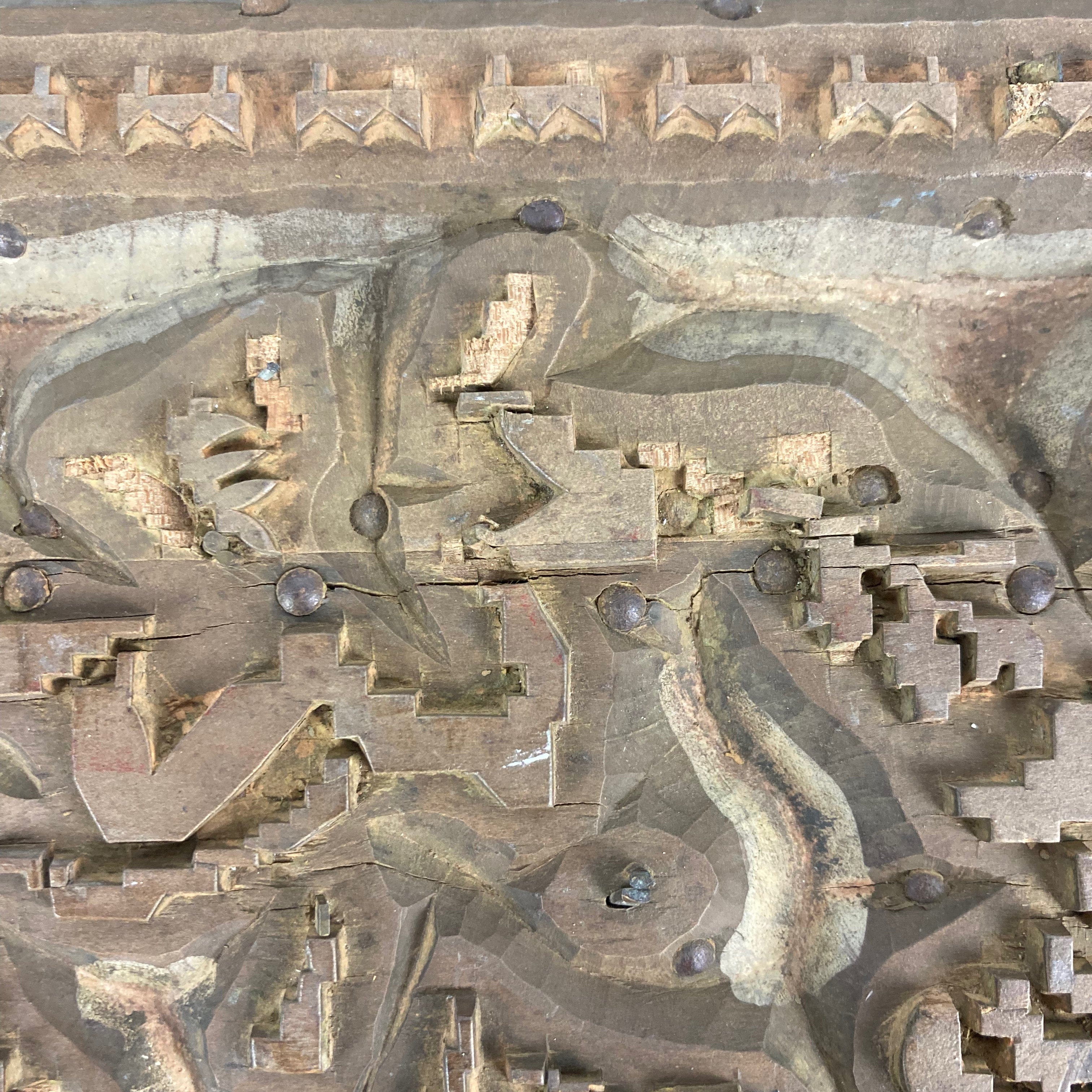 Plaque bois gravé impression à la planche XIX ème indienne soierie