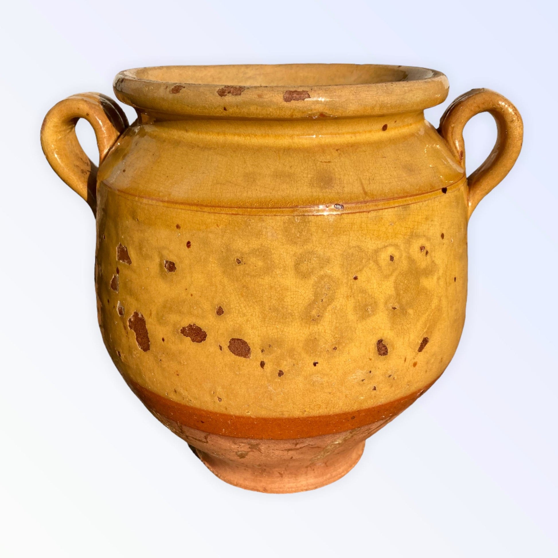 Ancien pot à confit jaune
