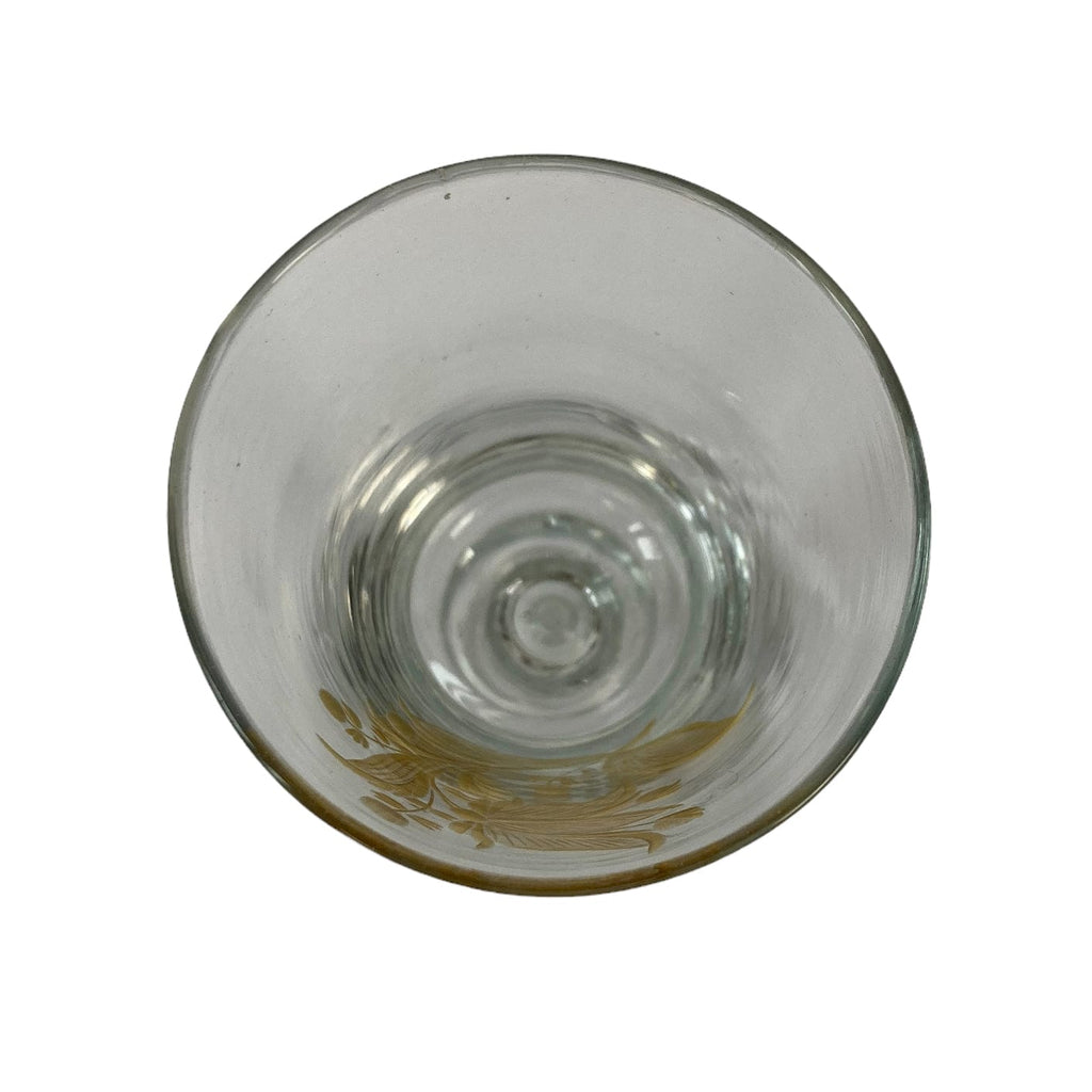 Verre à jambe XVIIIe décor floral doré DLG La Granja