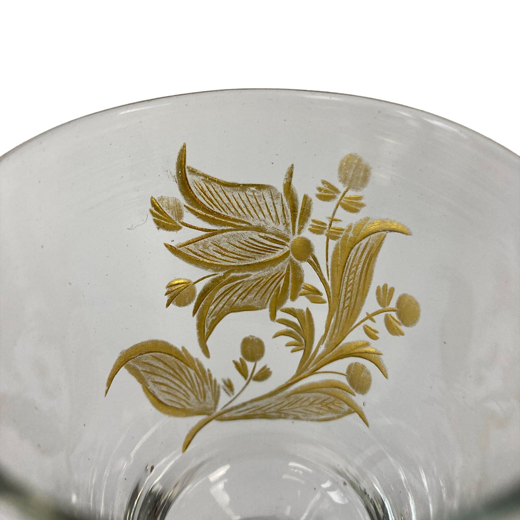 Verre à jambe XVIIIe décor floral doré DLG La Granja