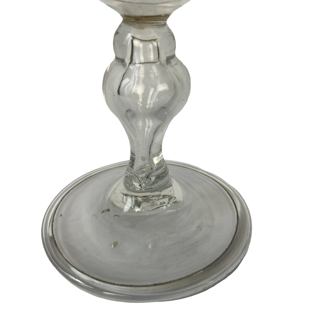 Verre à jambe XVIIIe décor floral doré DLG La Granja