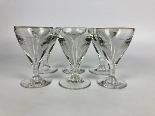 6 Verres bistrot début xxème avec trait de dose