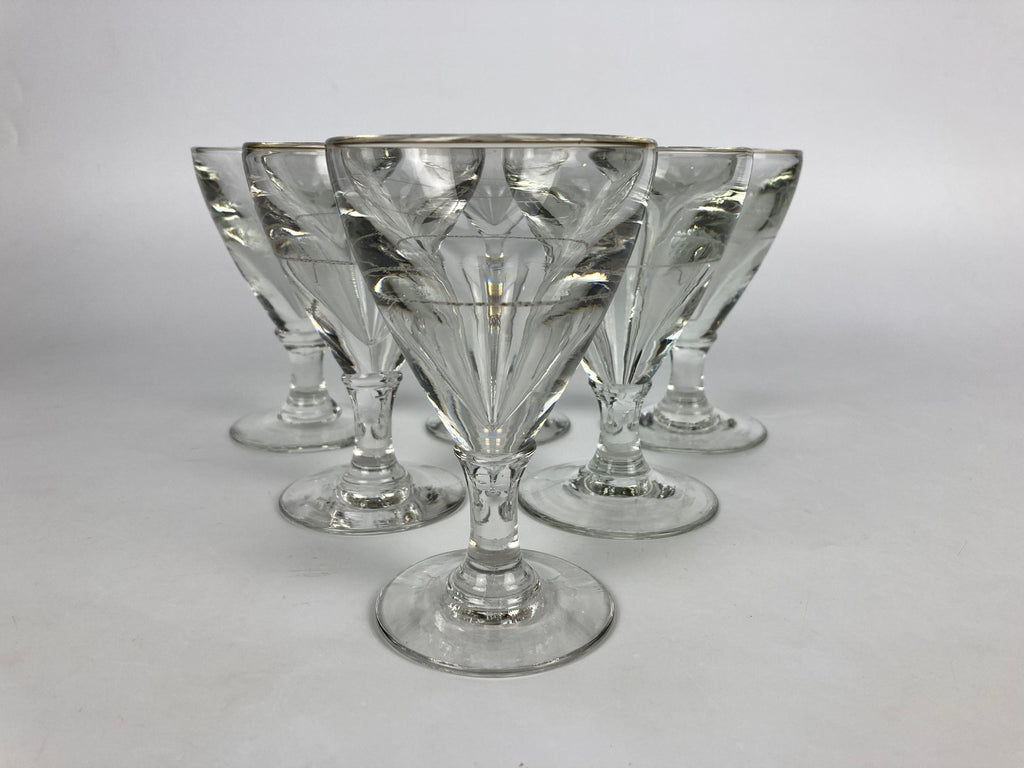 6 Verres bistrot début xxème avec trait de dose